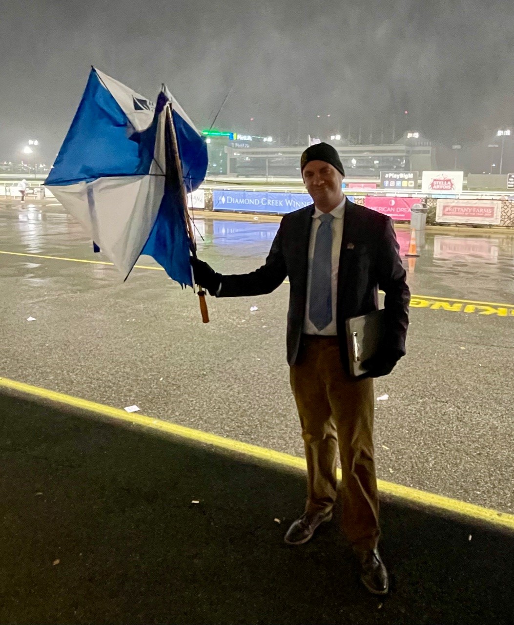 Rain or shine, Gabe Prewitt has covered some of the biggest races in Harness Racing.