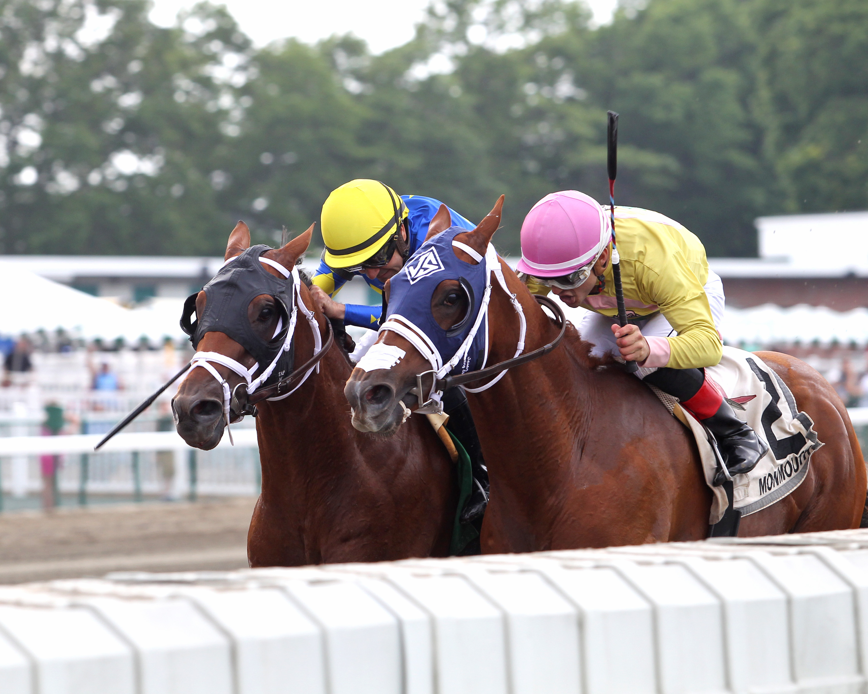 Bronzed (right) defeats Sombeyay in the 2019 Lookin At Lucky Stakes