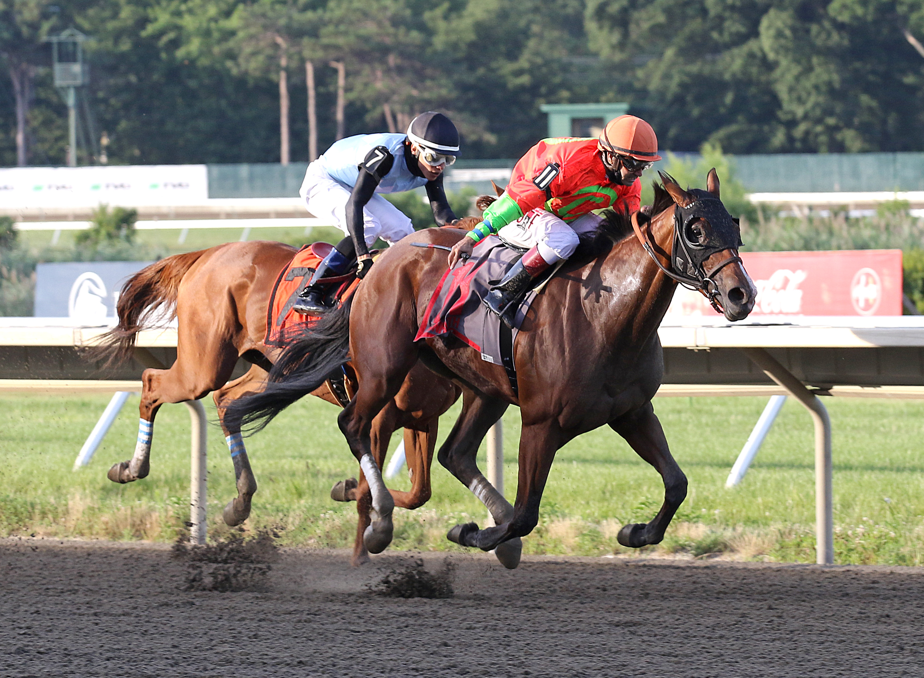 Horologist wins the Molly Pitcher Stakes at Monmouth Park