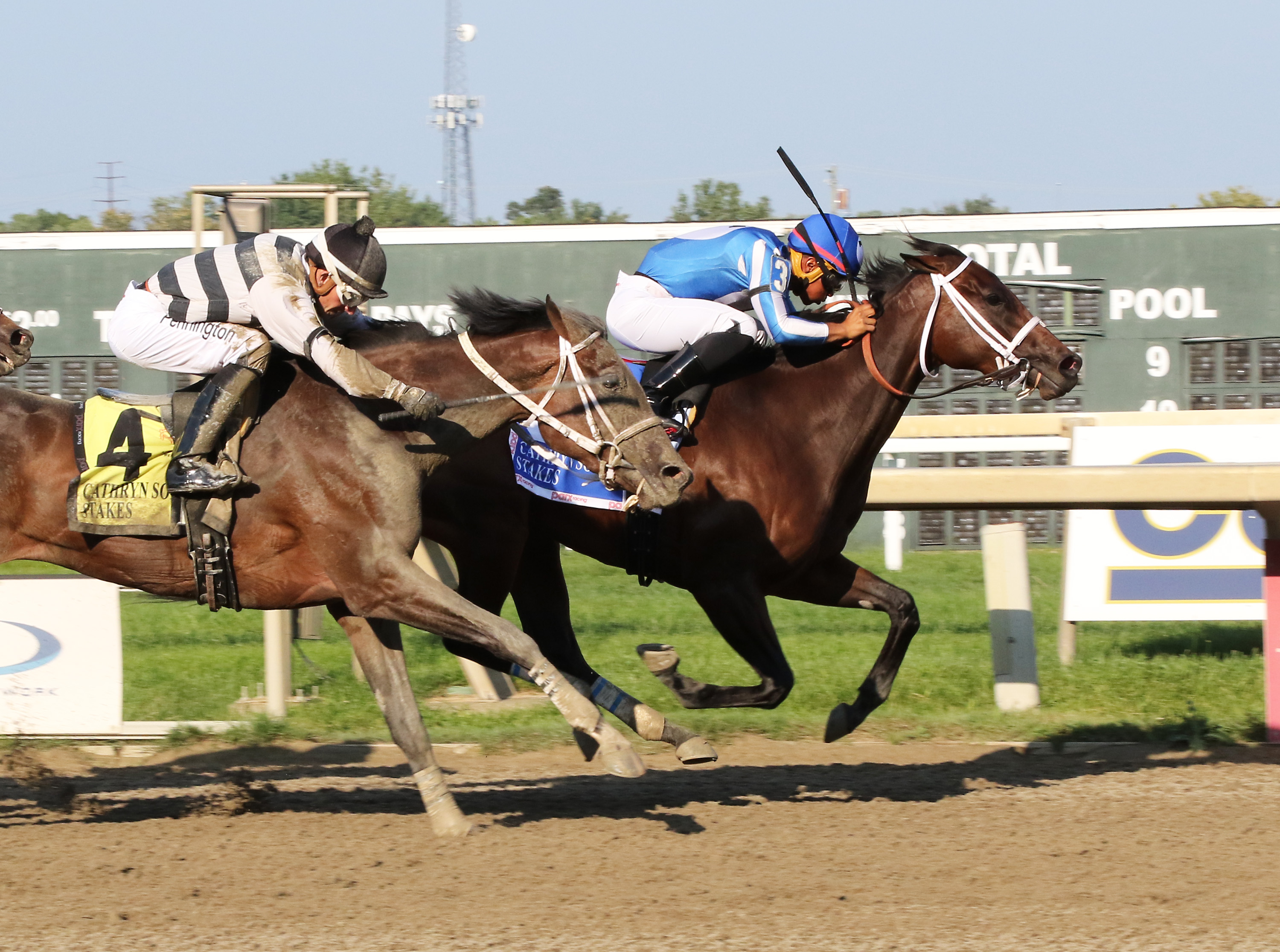 Lovely Ride #3 with Reylu Gutierrez riding wins the $150,000 Cathryn Sophia Stakes