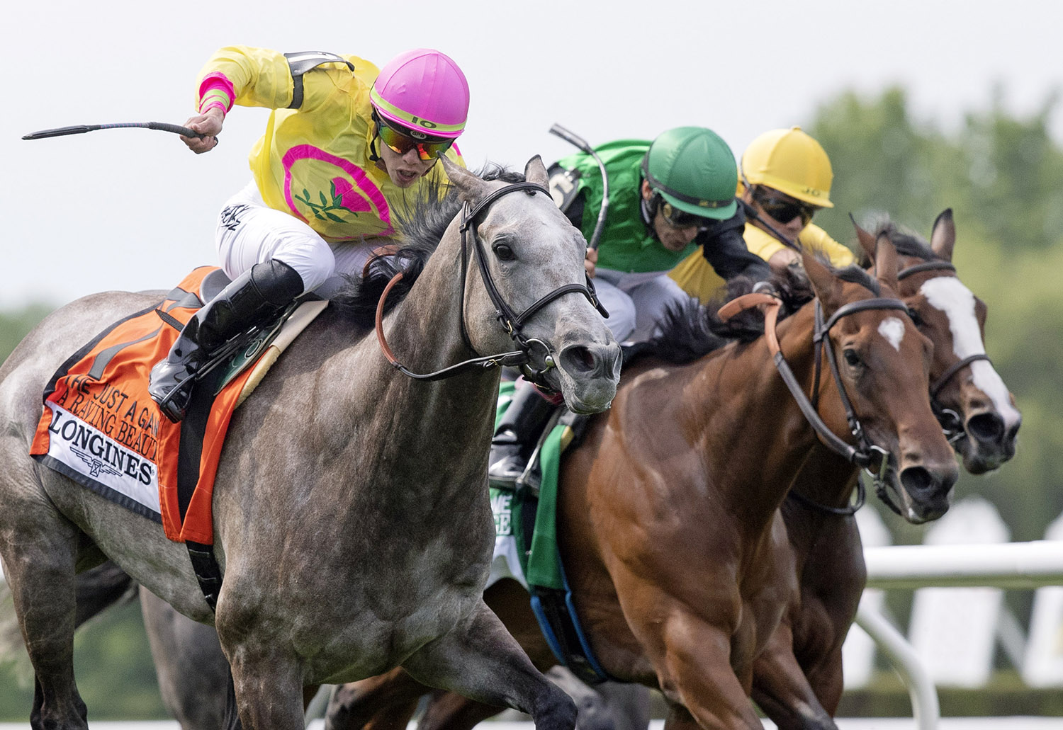 A Raving Beauty wins the 2018 Just a Game Stakes