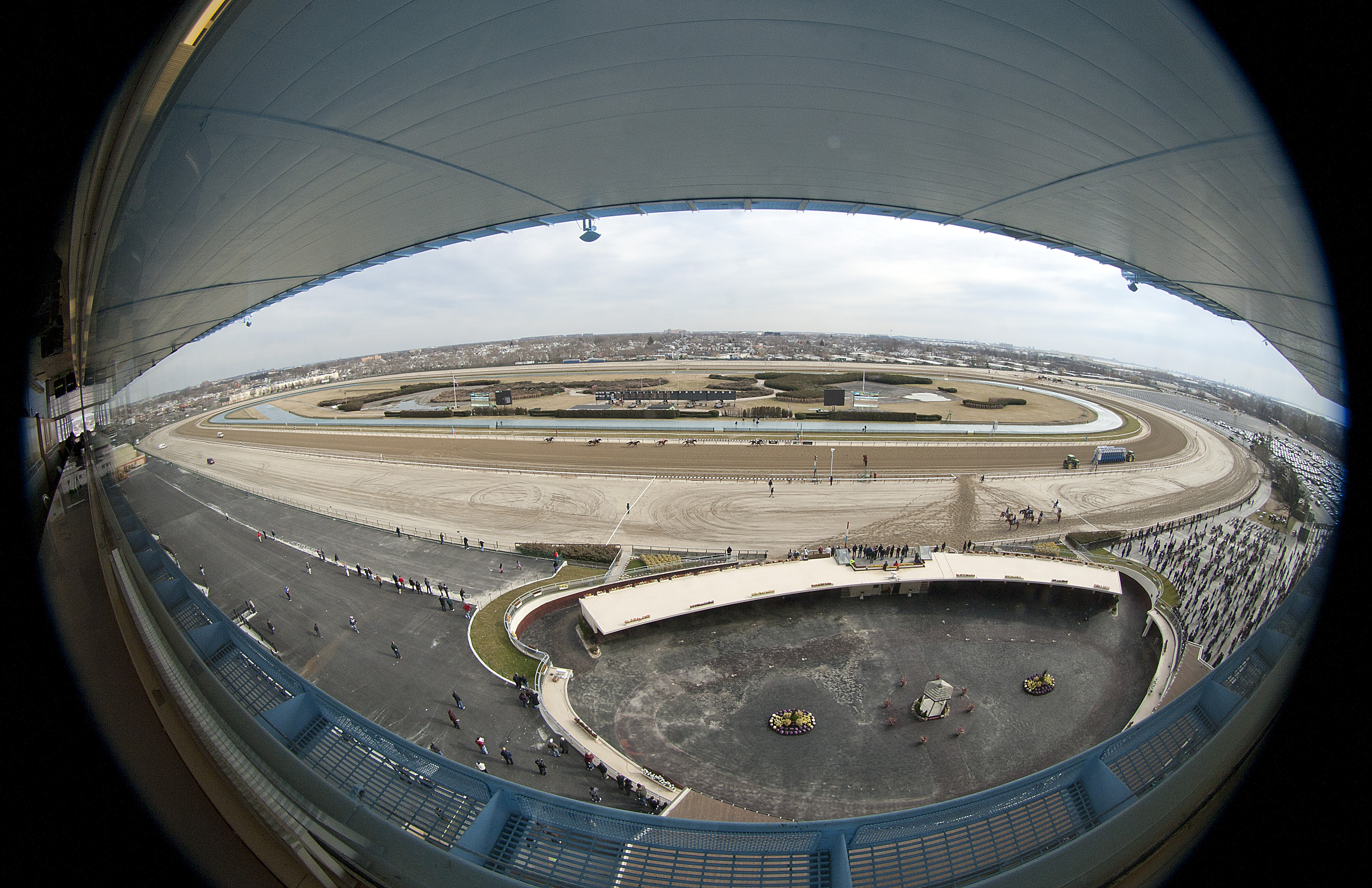 Aqueduct Racetrack through fisheye lens