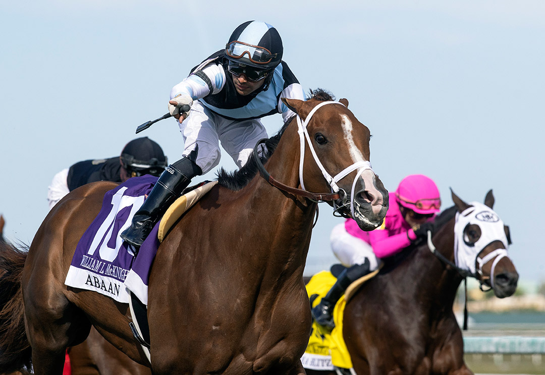 Abaan wins the 2022 W. L. McKnight Stakes at Gulfstream Park