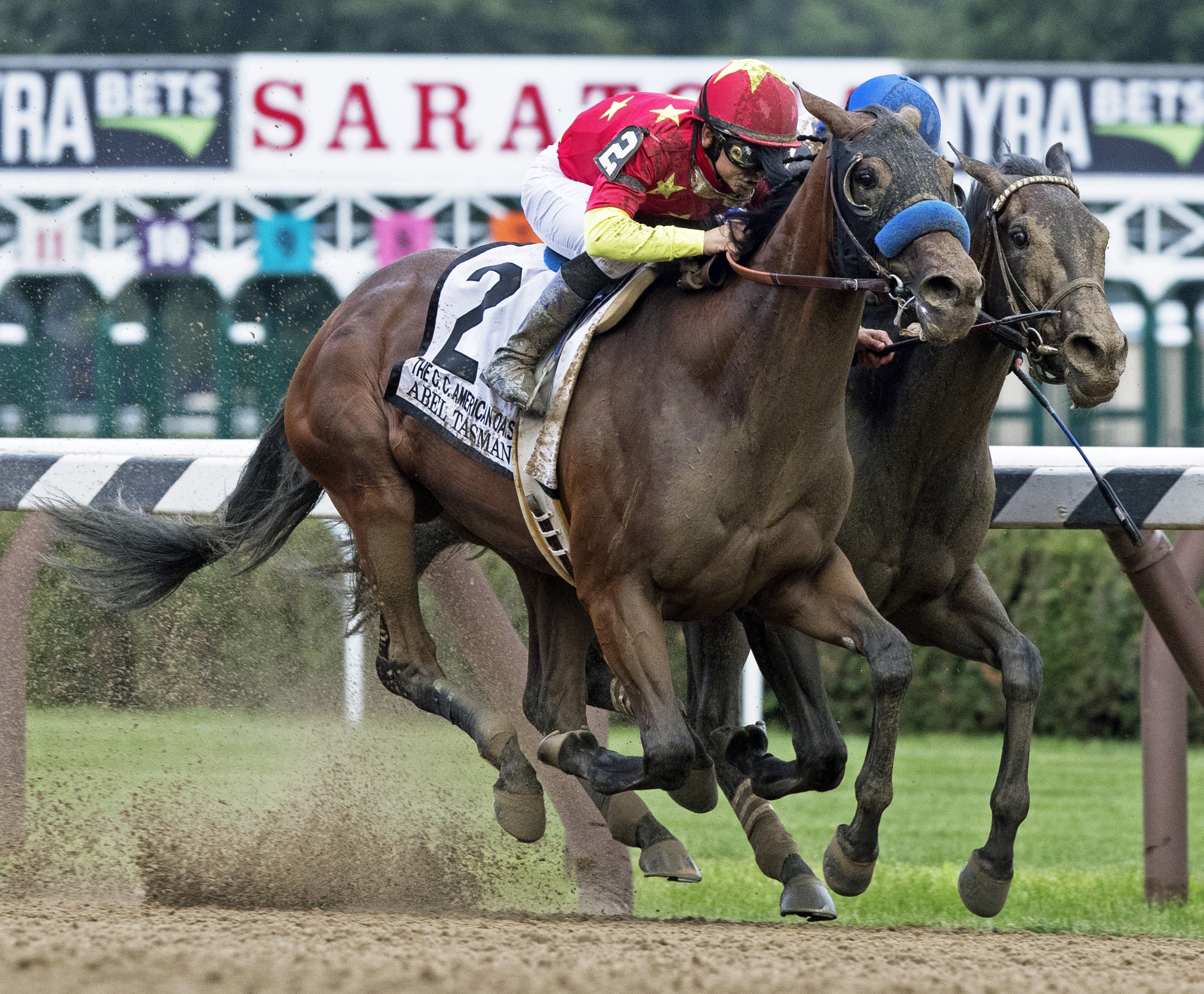 Abel Tasman wins the Coaching Club American Oaks at Saratoga 7.23.17_BL
