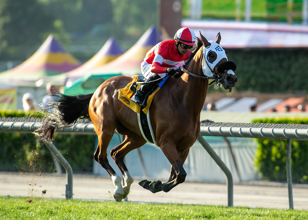 Acclimate wins the 2021 San Juan Capistrano Stakes at Santa Anita Park