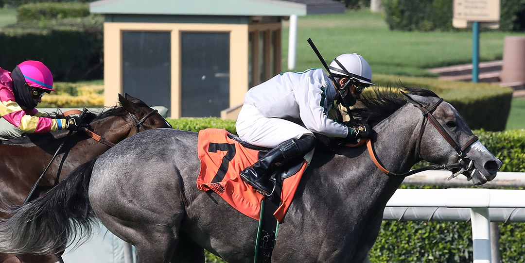 Acting Out wins a Sept. 27 maiden race at Santa Anita Park