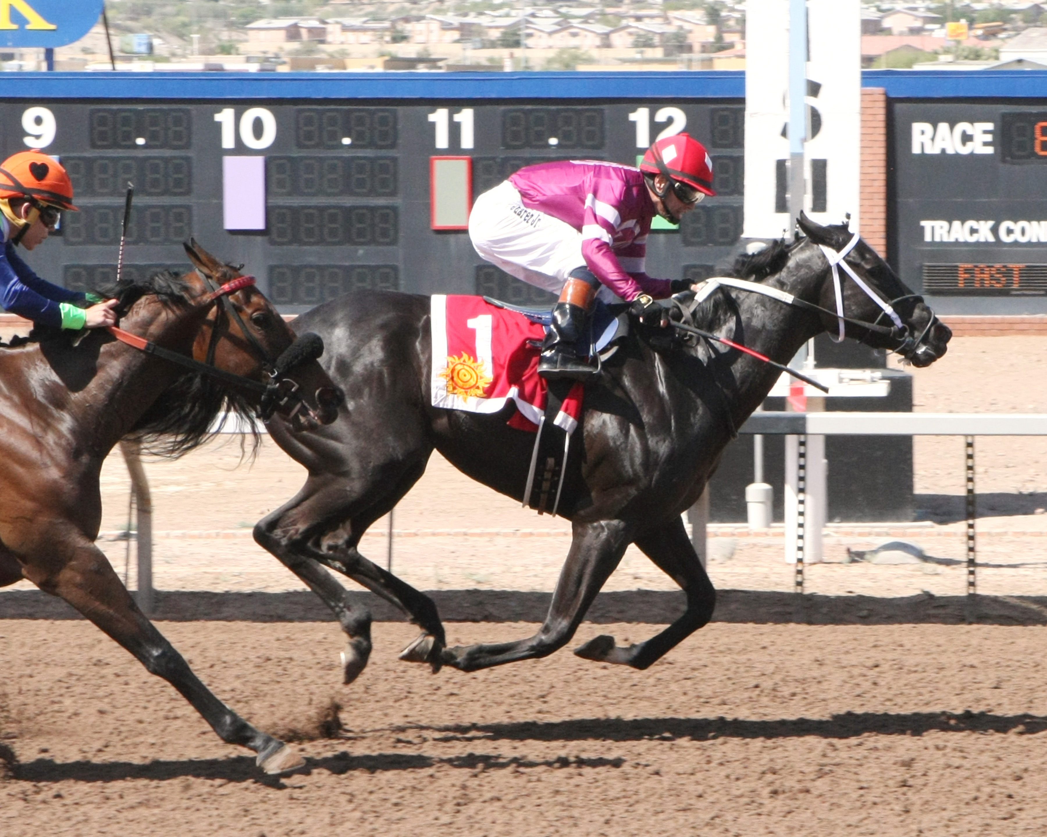 Adhara wins the El Paso Times Stakes