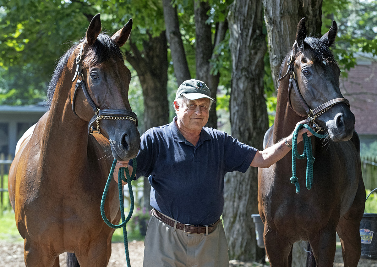 Iranistan and All the Way Jose with trainer Jonathan Sheppard