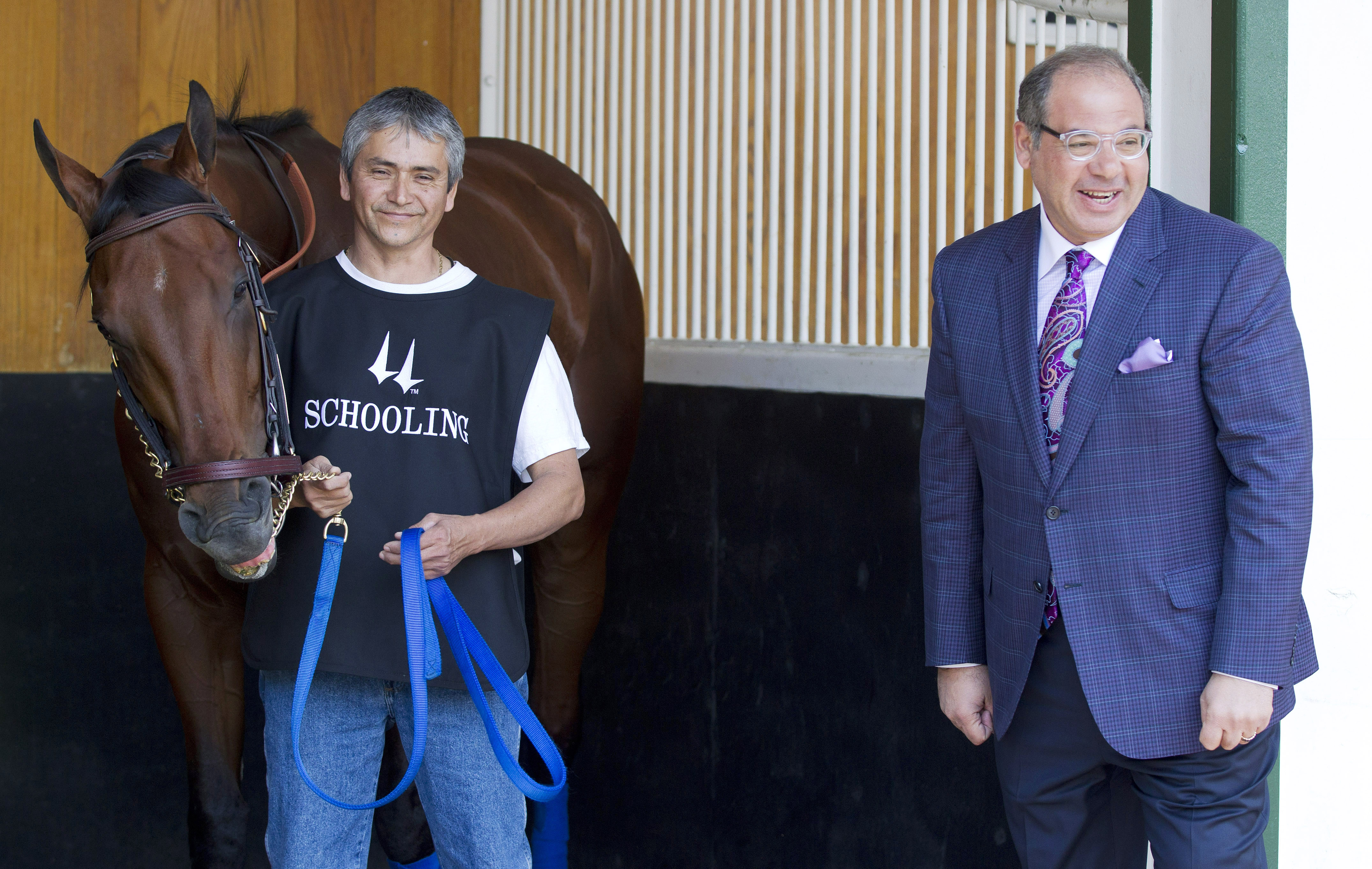 Ahmed Zayat with American Pharoah at Churchill Downs