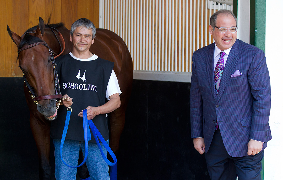 Ahmed Zayat with American Pharoah in 2015