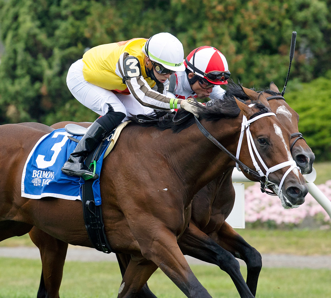 Annapolis (3) wins the 2021 Pilgrim Stakes at Belmont Park