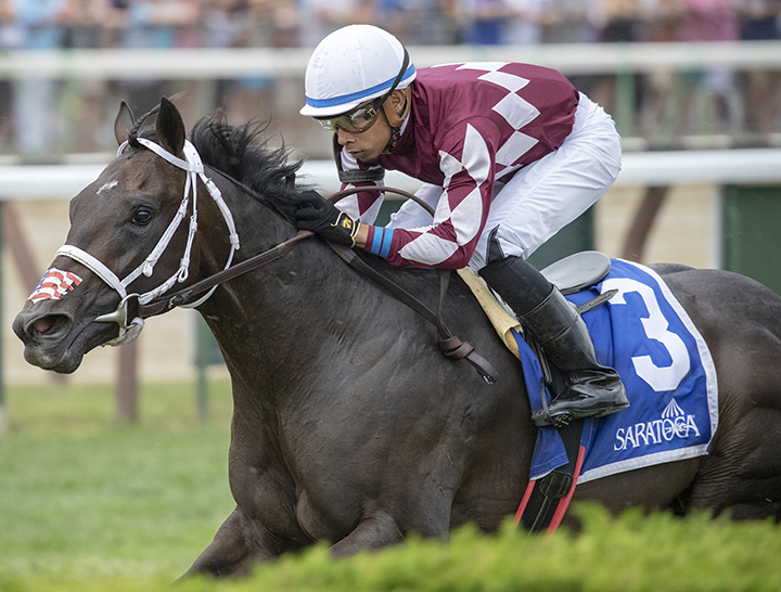 Another Miracle wins the 2019 Skidmore Stakes at Saratoga Race Course