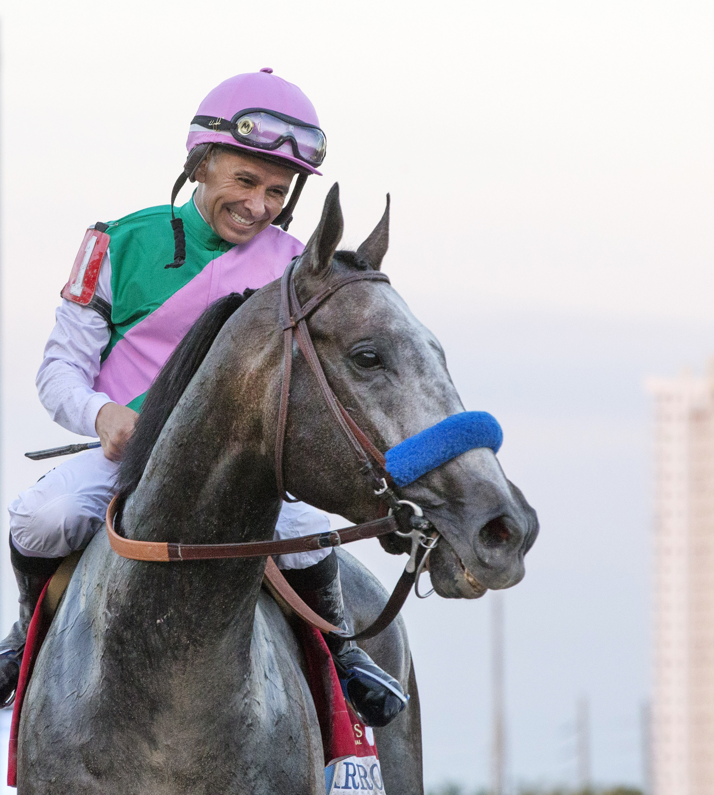 Mike Smith with Arrogate after winning the Pegasus World Cup