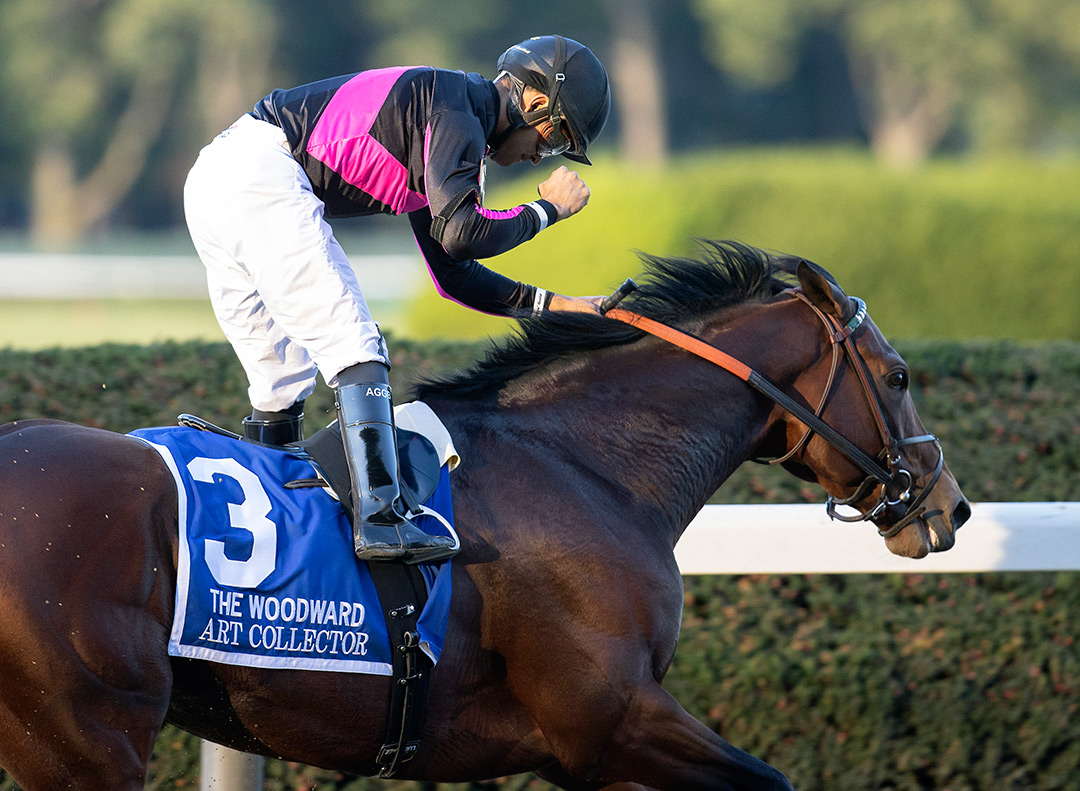 Art Collector wins the 2021 Woodward Stakes at Belmont Park