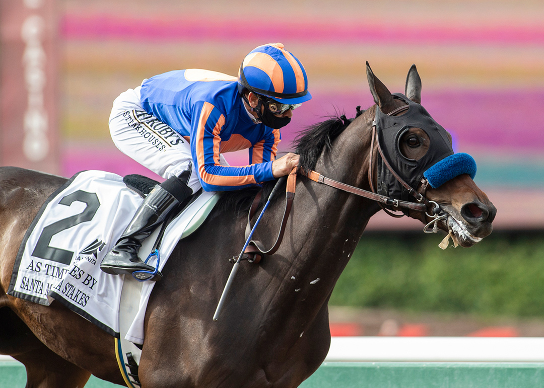 As Time Goes By wins the 2021 Santa Margarita Stakes at Santa Anita