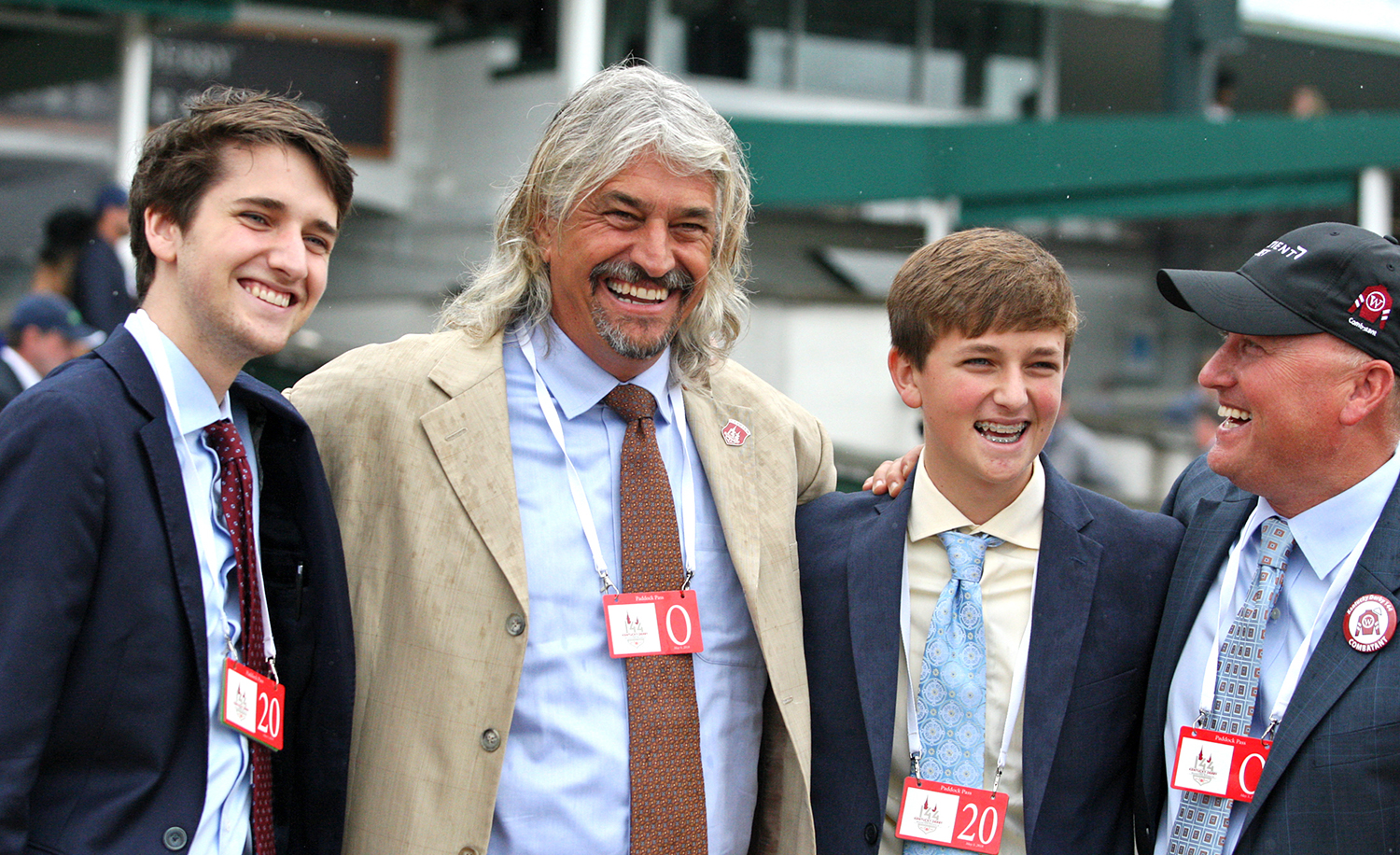 Steve Asmussen with sons Keith and Erik and Scott Blasi