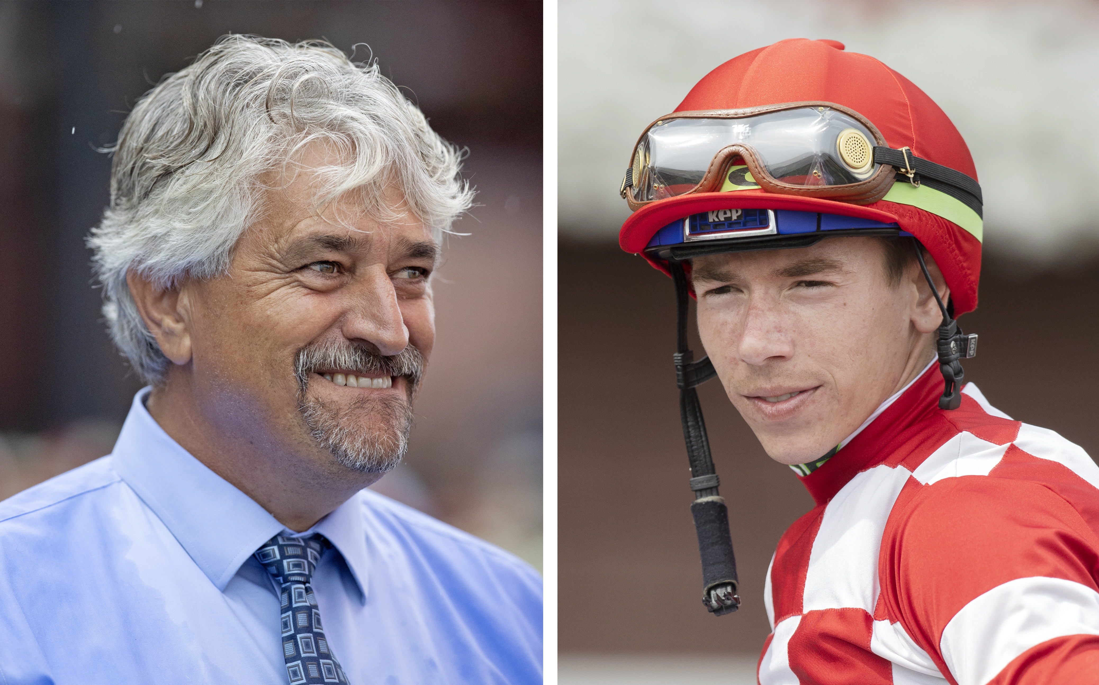 Trainer Steve Asmussen and jockey Tyler Gaffalione