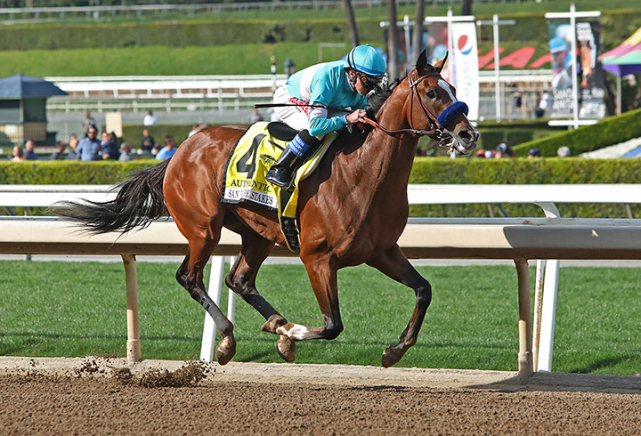 Authentic wins the 2020 San Felipe Stakes at Santa Anita