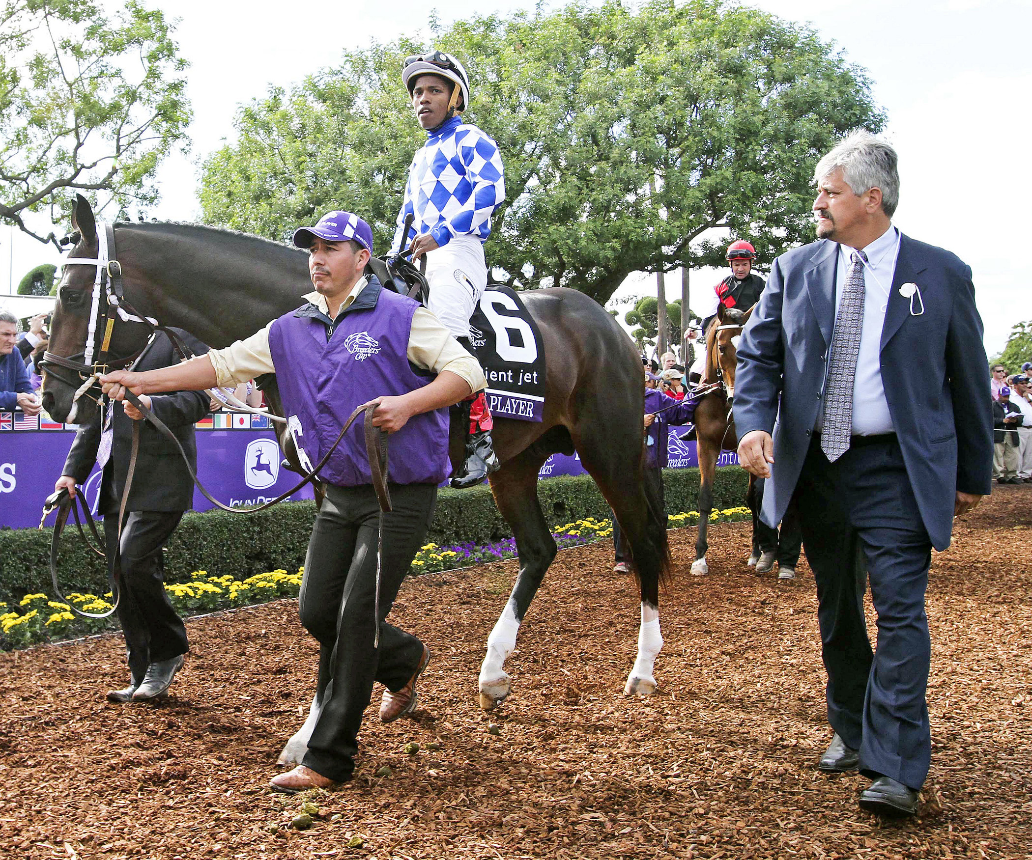 Lucky Player with trainer Steve Asmussen at the Breeders' Cup