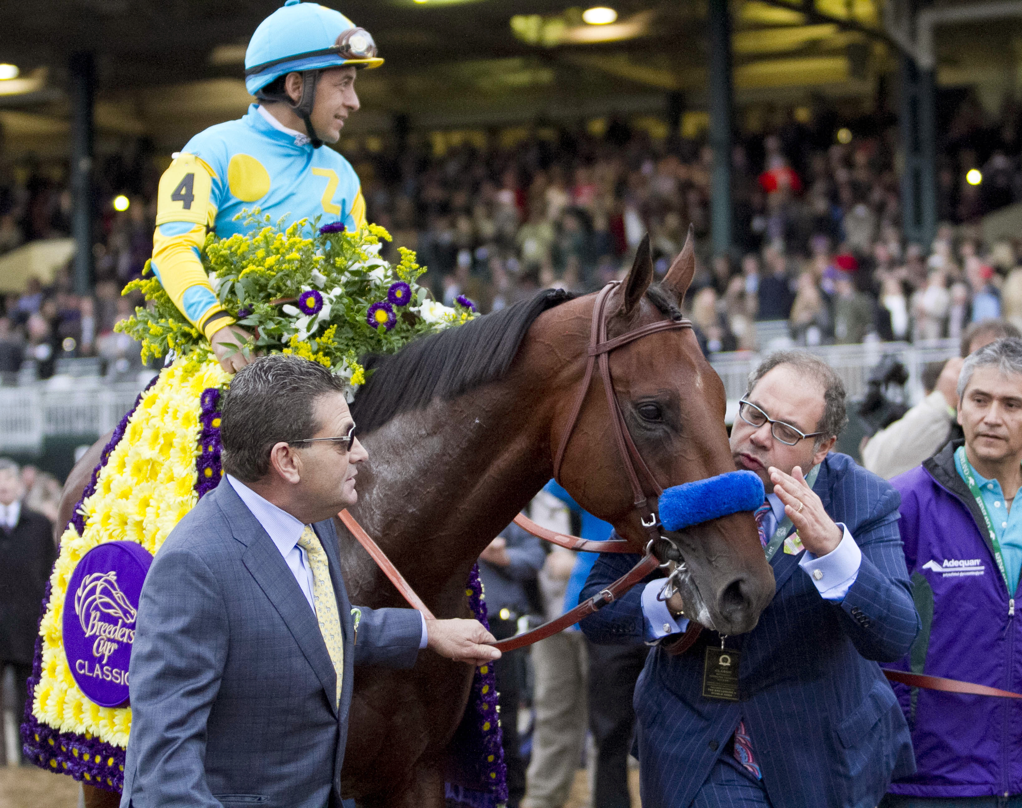 Ahmed Zayat and American Pharoah after the BC Classic