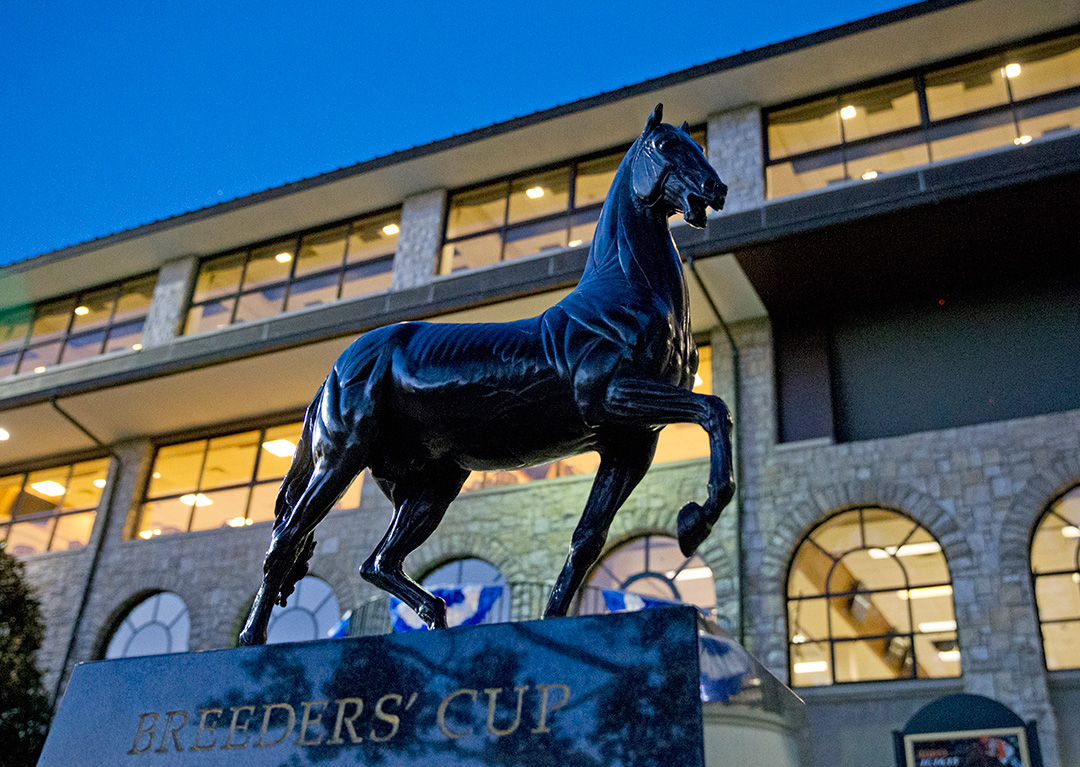 Breeders' Cup Ecorche statue at Keeneland, 2015