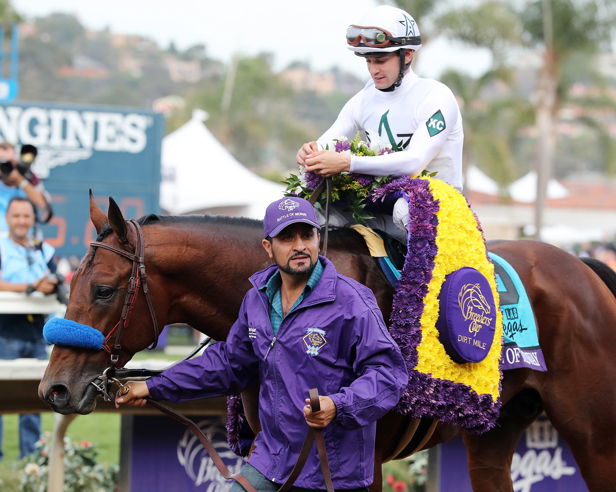 Battle of Midway after winning the 2017 Breeders Cup Dirt Mile