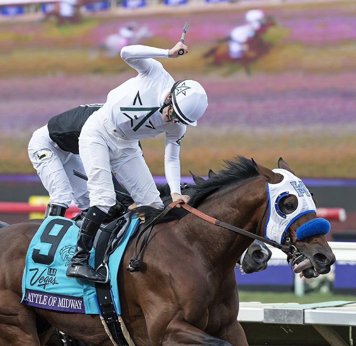 Battle of Midway wins the 2017 Breeders Cup Dirt Mile