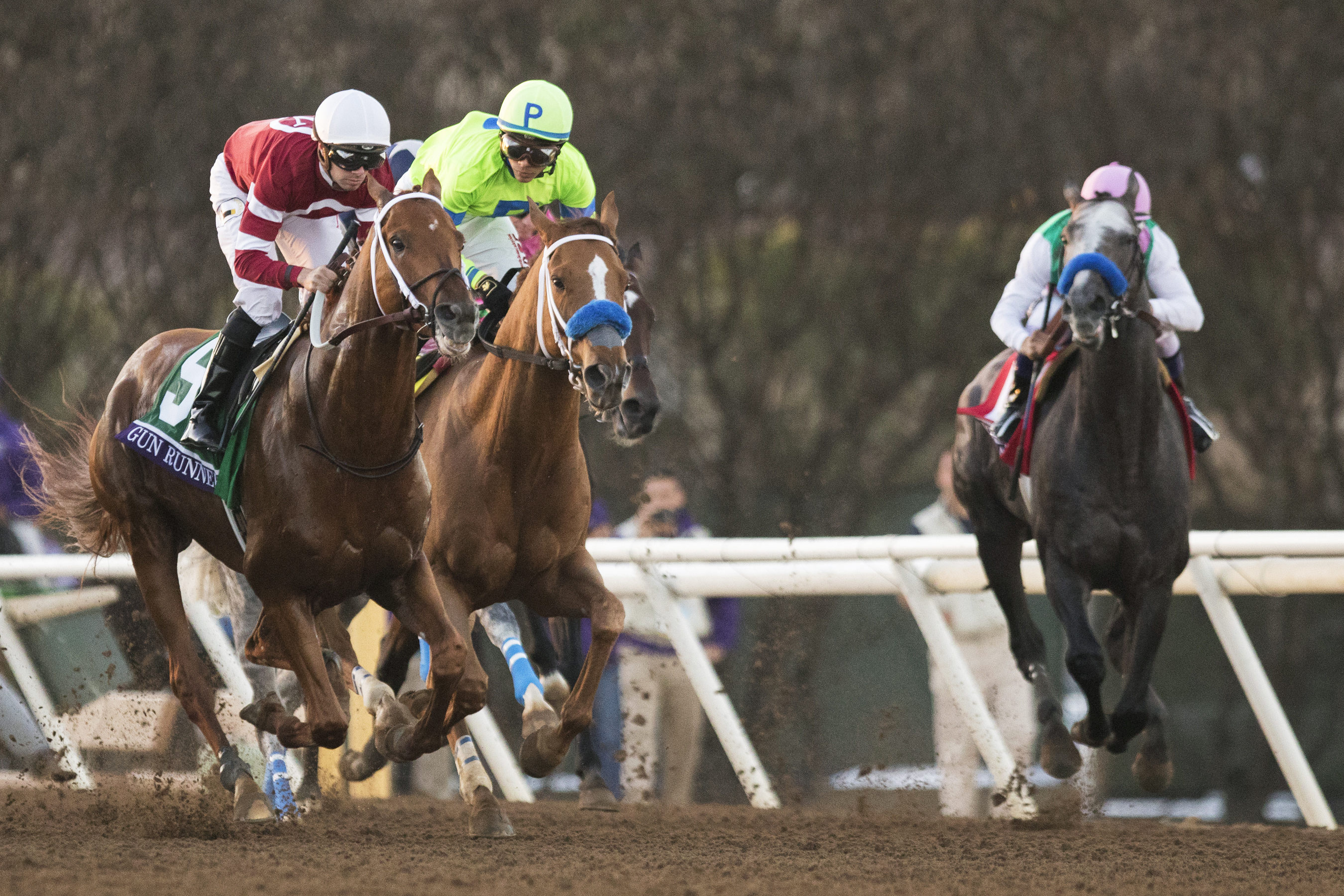 Arrogate veers to the rail in the Breeders Cup Classic