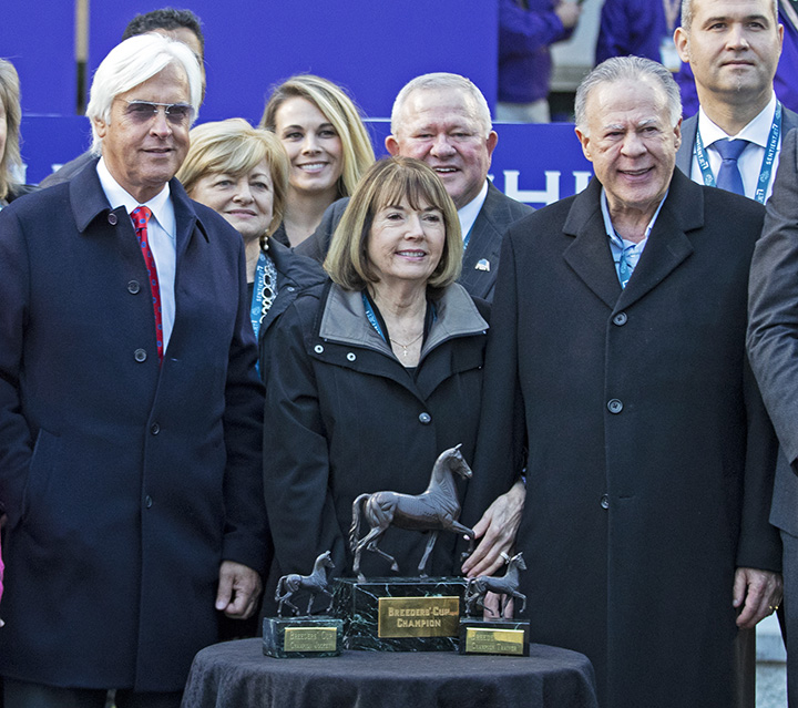 Bob Baffert with Mary and Gary West at the 2018 Breeders Cup