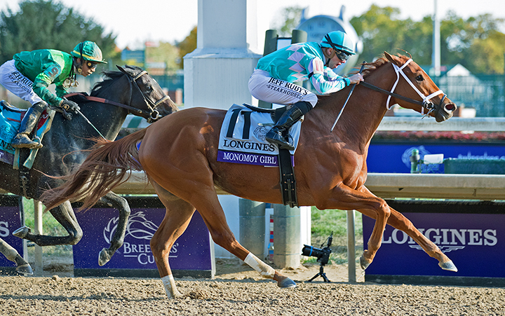 Monomoy Girl wins the 2018 Breeders Cup Distaff