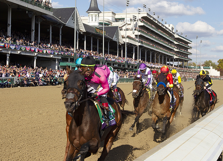 Wonder Gadot leads early in the Breeders Cup Distaff
