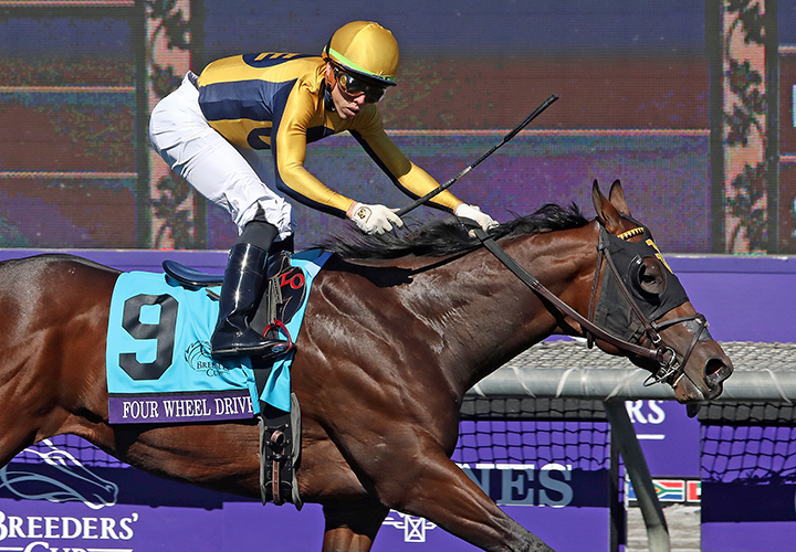 Four Wheel Drive wins the 2019 Breeders' Cup Juvenile Turf Sprint at Santa Anita