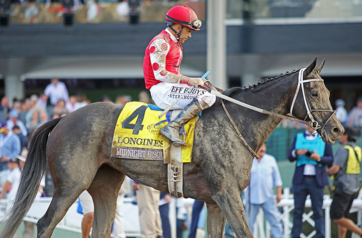 Midnight Bisou at the Breeders' Cup Distaff at Santa Anita Park