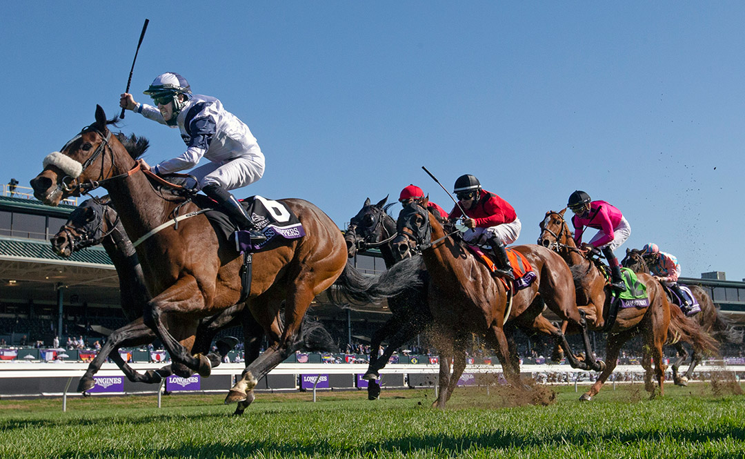 Glass Slippers wins the 2020 Breeders' Cup Turf Sprint at Keeneland