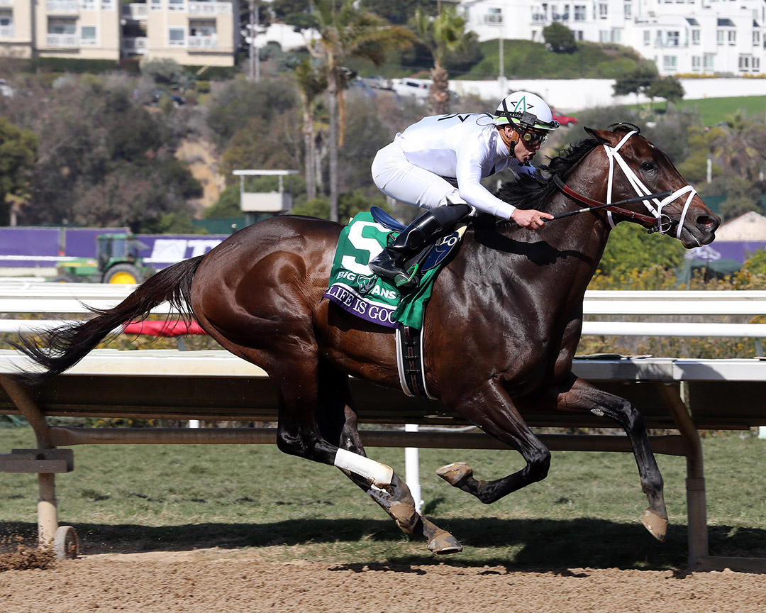 Life Is Good wins the 2021 Breeders' Cup Dirt Mile at Del Mar