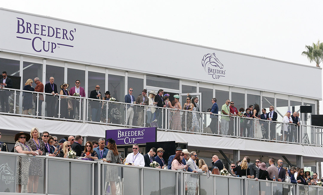 Breeders' Cup crowd at tent at Del Mar