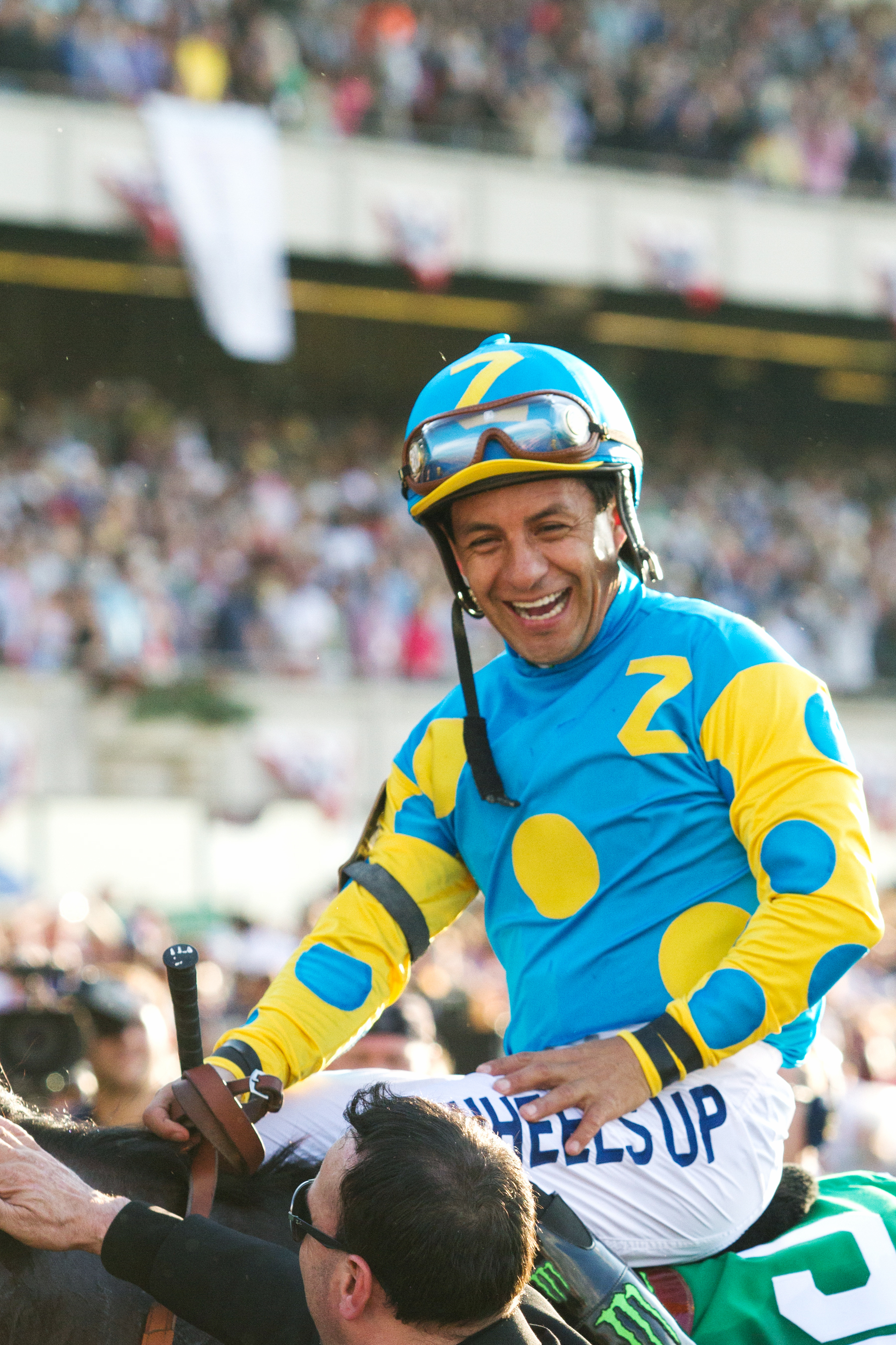 Victor Espinoza after winning the 2015 Belmont Stakes