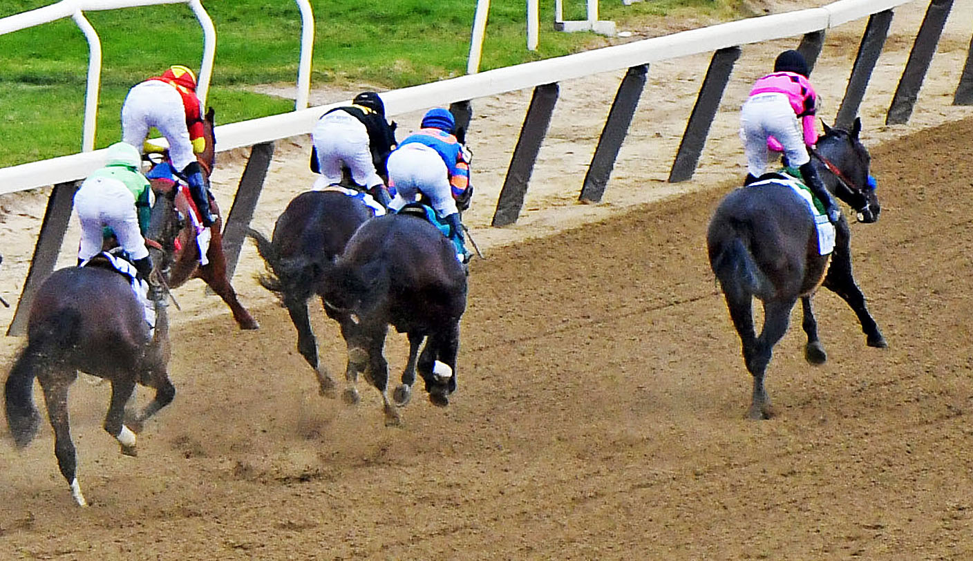 Restoring Hope and Justify lead the Belmont Stakes