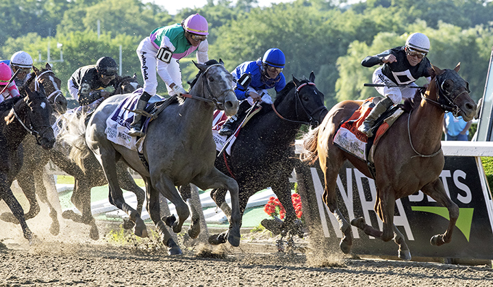 Tacitus finishes second in the Belmont Stakes