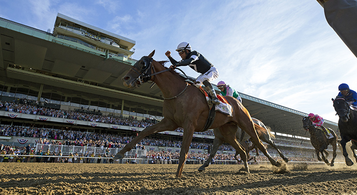Sir Winston wins the 2019 Belmont Stakes at Belmont Park