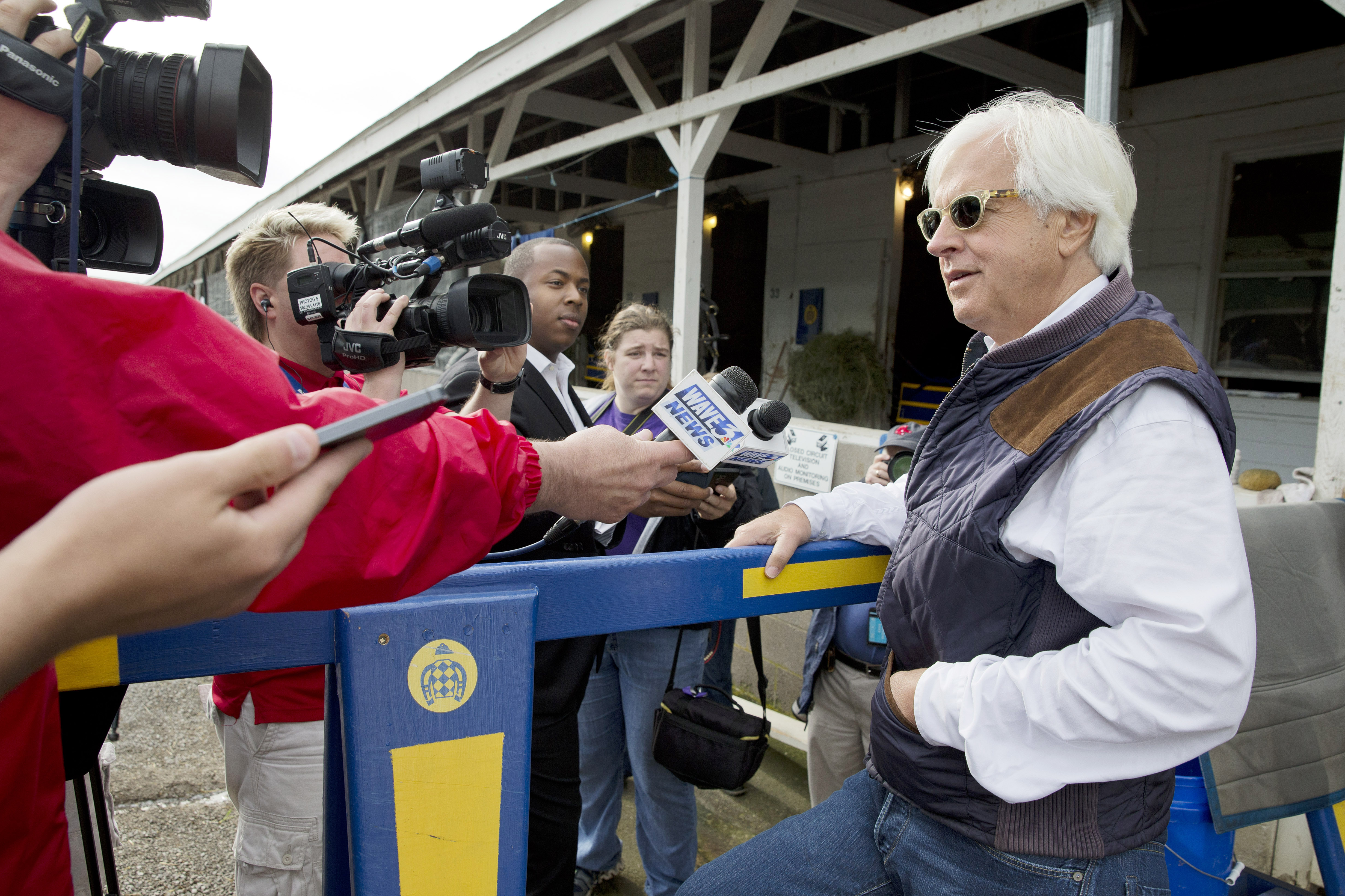 Bob Baffert gives an interview to the media