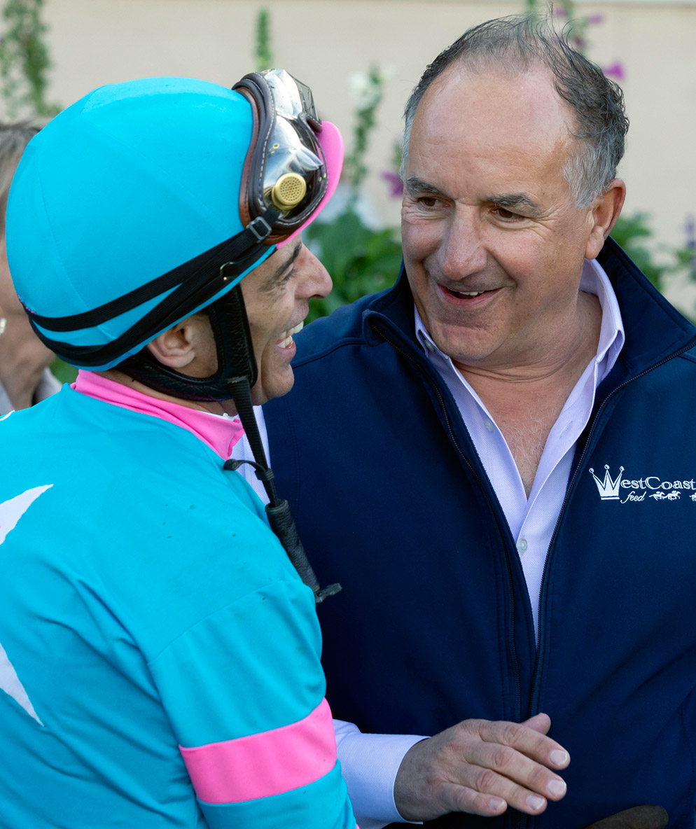 Richard Baltas with jockey John Velazquez in 2019