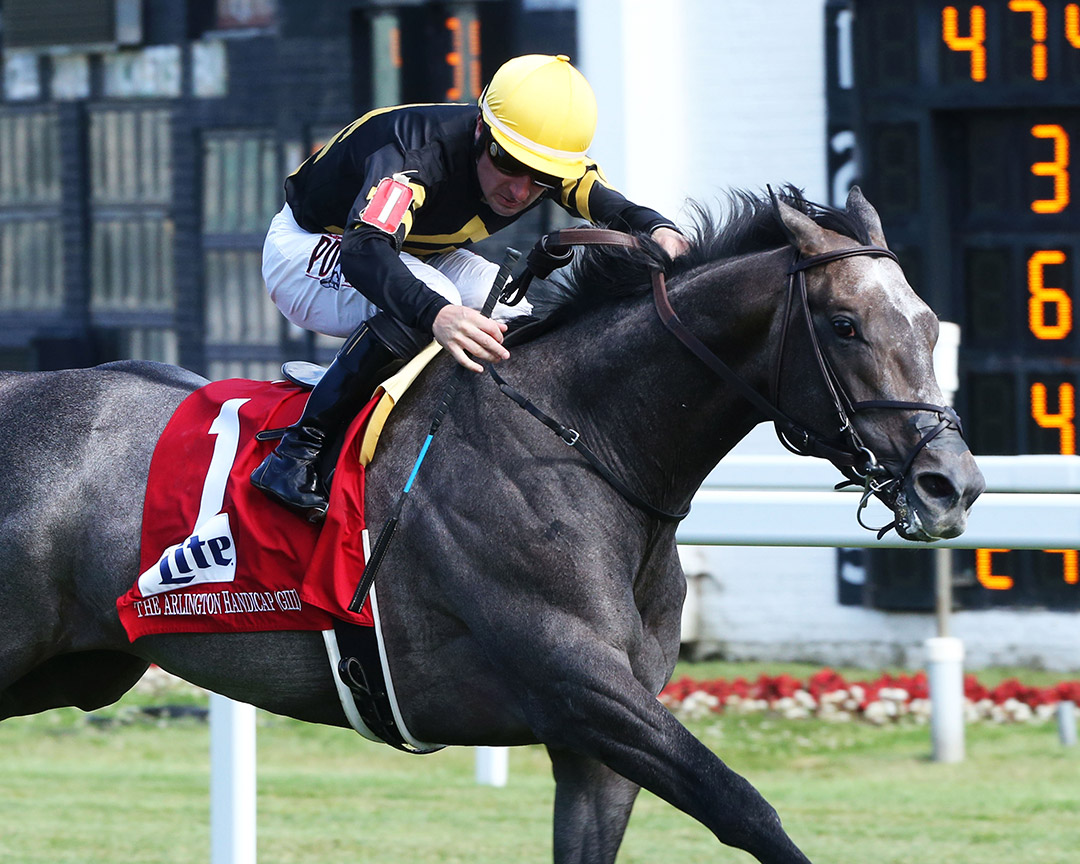 Bandua wins the 2019 Arlington Handicap at Arlington Park