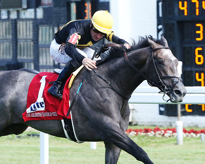 Bandua wins the 2019 Arlington Handicap at Arlington Park