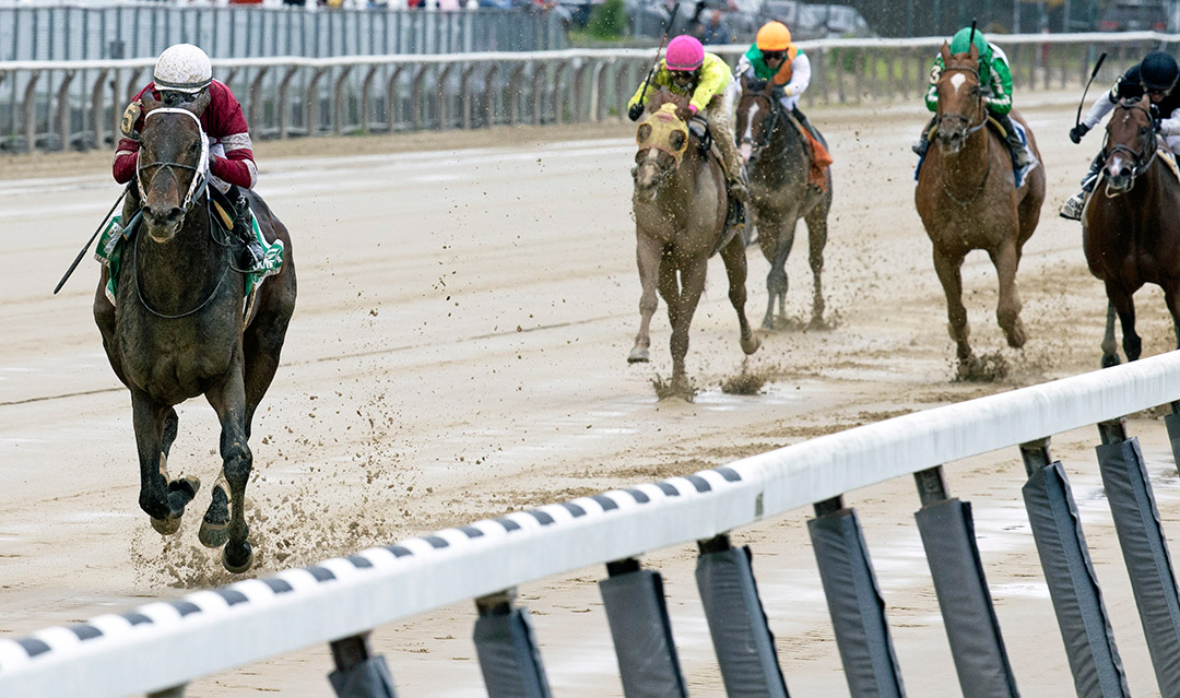 Bankit wins the 2021 Commentator Stakes at Belmont Park