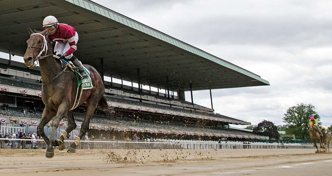Bankit wins the 2021 Commentator Stakes at Belmont Park