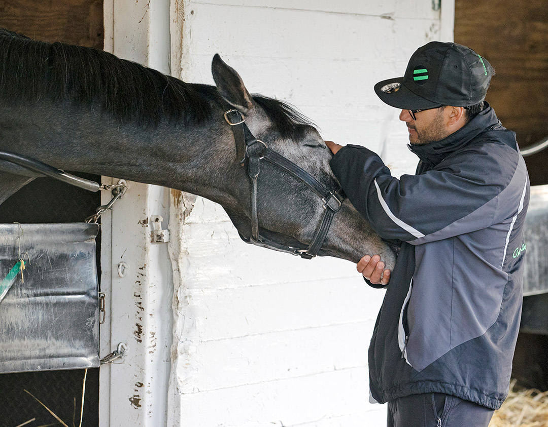 Barber Road with trainer John Ortiz at Churchill Downs on April 26