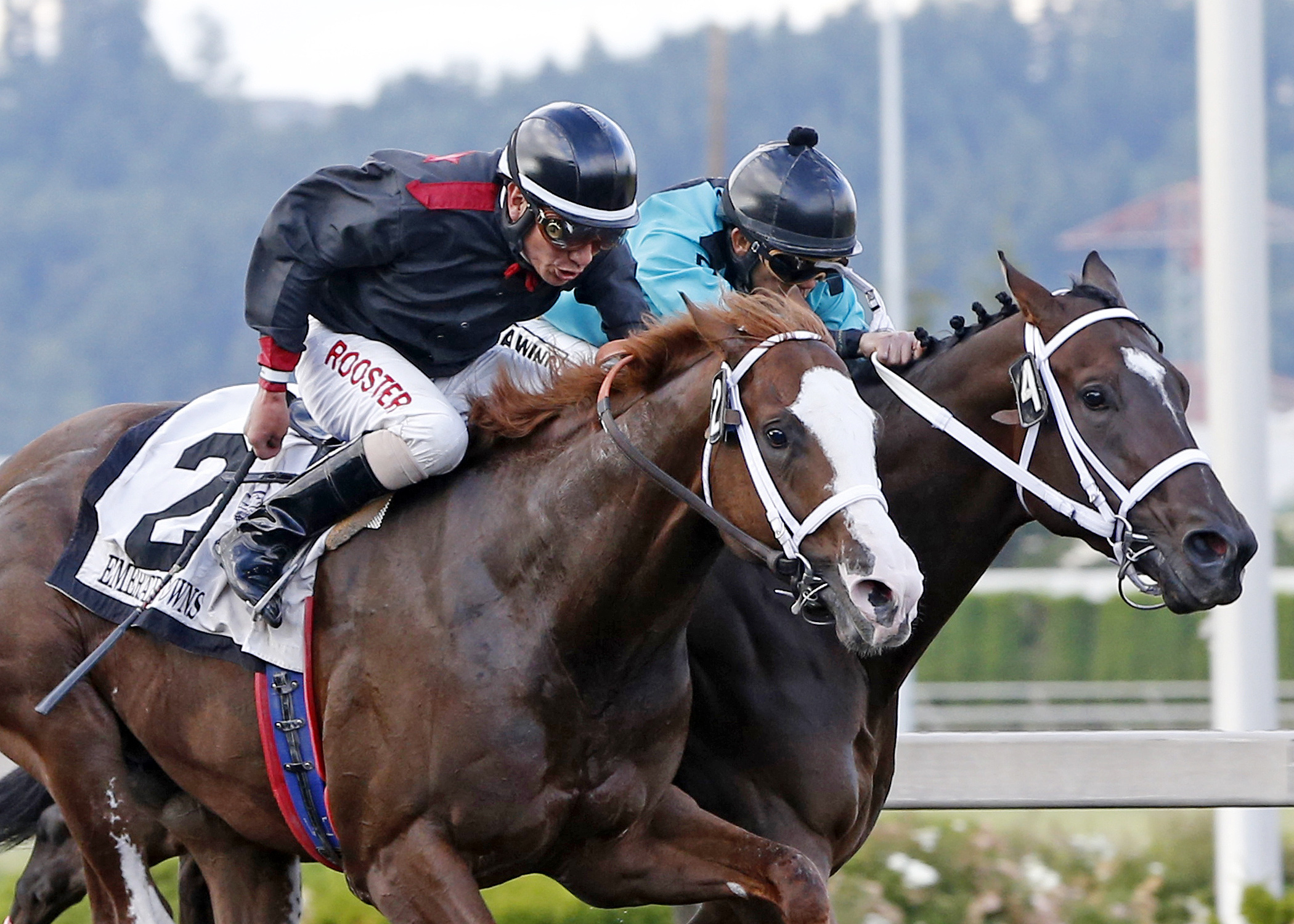 Barkley beats Mach One Rules in the Seattle Slew Stakes