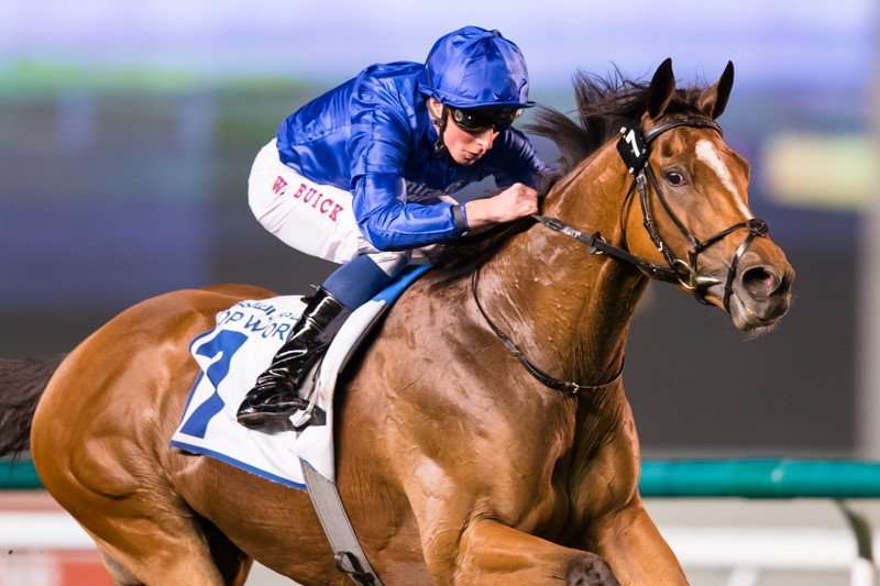 Barney Roy wins the 2020 Al Rashidiya Stakes