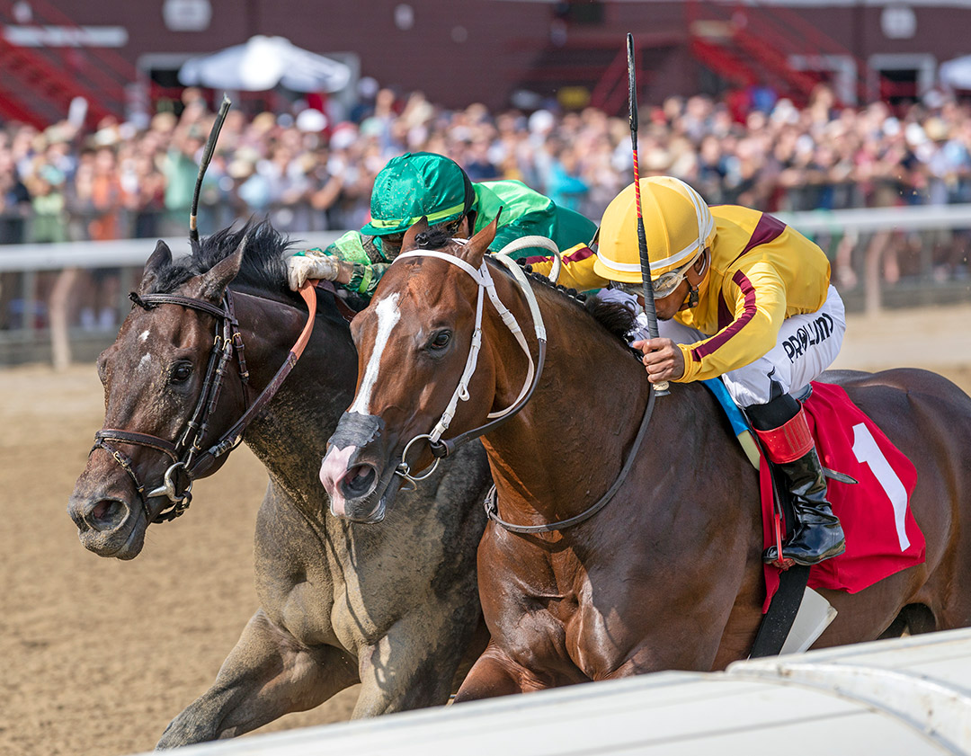Beau Liam (1) wins a July 17 allowance race at Saratoga Race Course